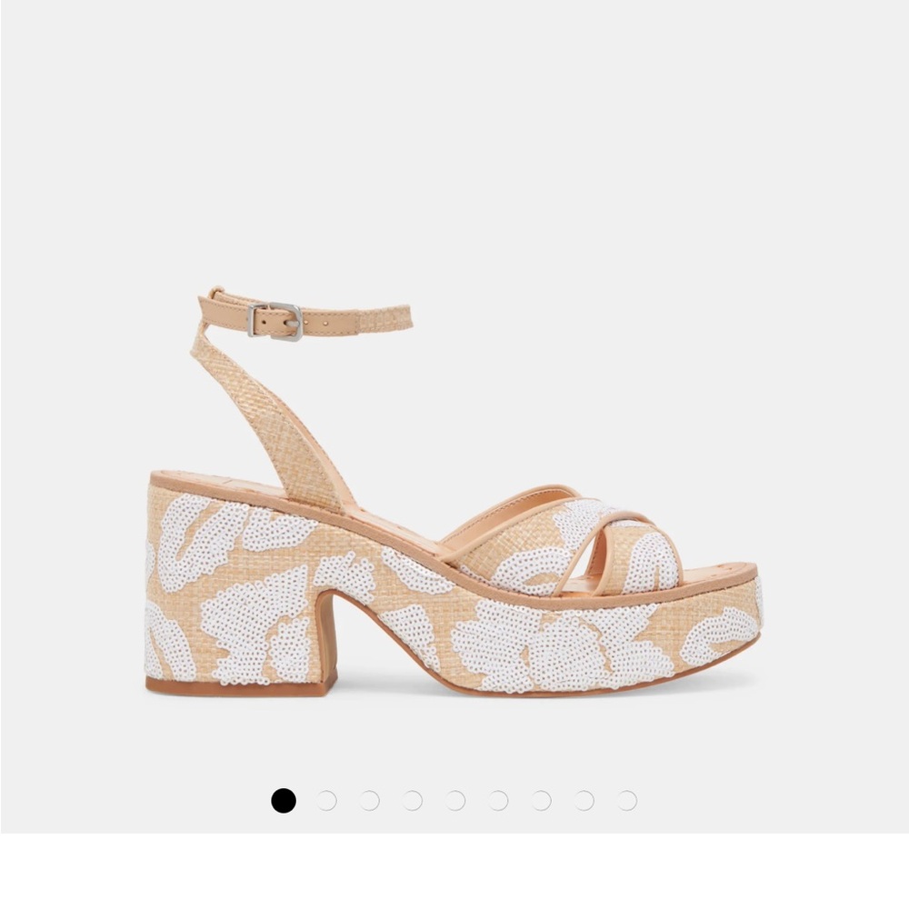 Dolce Vita Tan and White Platform Sandals